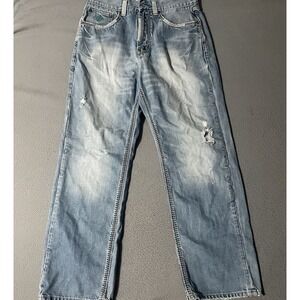 VTG Eight 732 Baggy Hip Hop Jeans Mens 34x33 Embroider Pocket Straight Y2k Fade